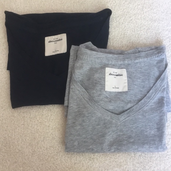 Abercrombie & Fitch Tops - Abercrombie Navy Blue and Grey V-Neck T-Shirts